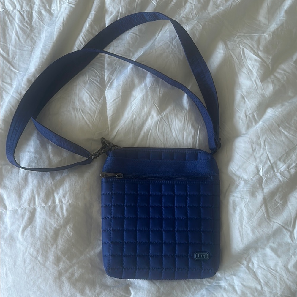 Lug Quilted Crossbody Bag in Blue